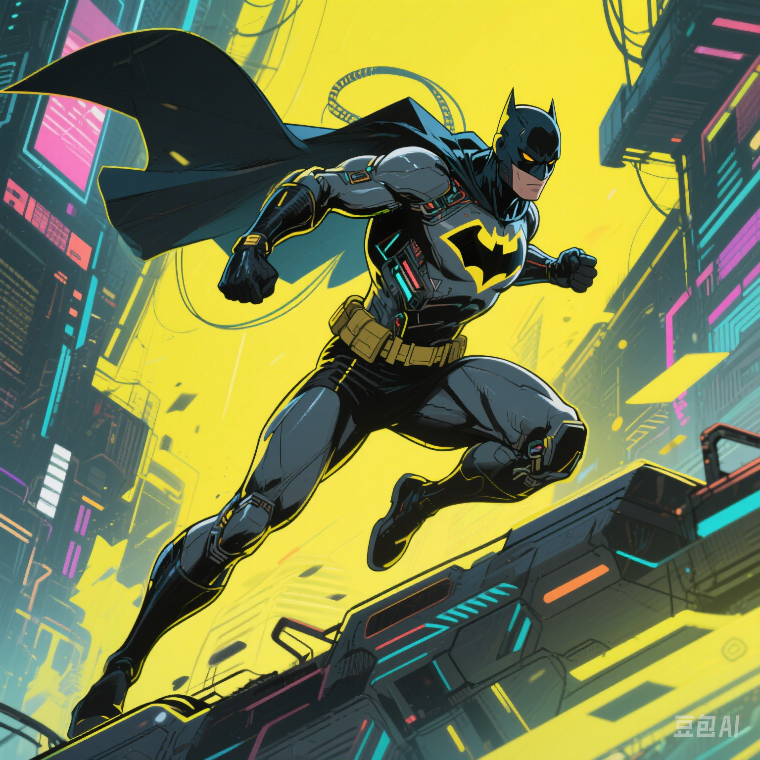 Superhero in action